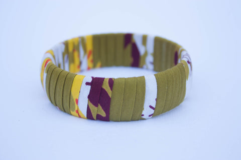 Wooden bangles made with ankara fabric