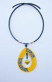 Maasai bib necklace with glass earring set