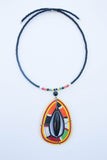 Maasai bib necklace with glass earring set